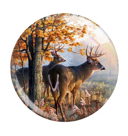 Buck Deer Wildlife Wood Scene 20mm Snap Charm for Snap Jewelry