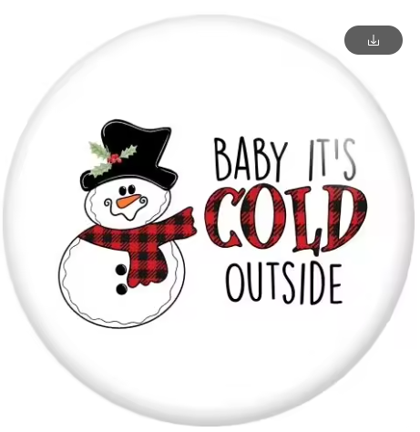 Baby It's Cold Christmas Snowman 20mm Snap Charm