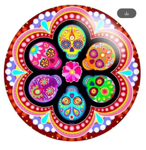 Multi-Colored Sugar Skull Group 20mm Snap Charm