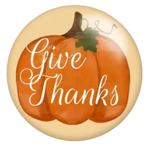 Give Thanks Thanksgiving Holiday Snap Charm 20mm