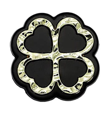 Acrylic White or Black Gold Clover 20mm for Snap Charm Jewelry