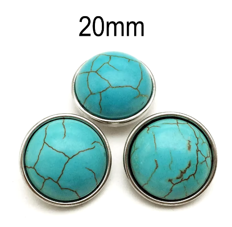 Turquoise Crackle 20mm Size for 20mm Snap Jewelry