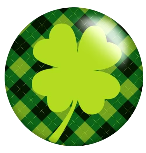 Plaid Four Leaf Clover Snap Charm 20mm for Snap Jewelry