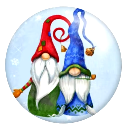 Christmas Holiday Gnome Snap 20mm for Snap Jewelry