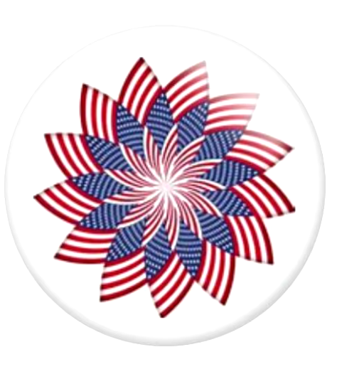 Flag Pin Wheel Fourth of July Holiday Patriotic Snap Charm 20mm Snap Jewelry