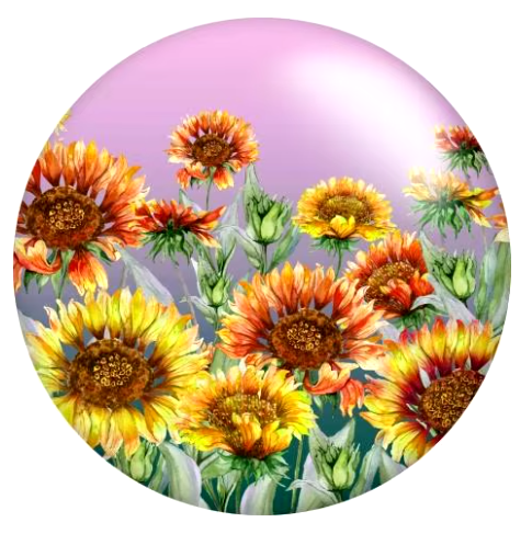 Sunflower Field 20mm for Snap Charm Jewelry