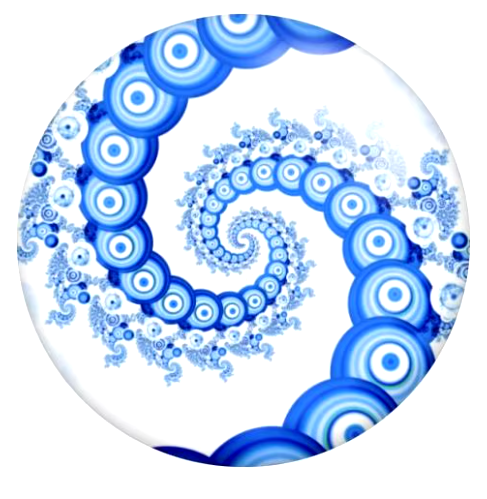 Blue Abstract Swirl Round 20mm Snap for 20mm Snap Charm Jewerly