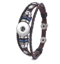 Leather Triple Strand Single Snap Bracelet for 20mm Snap Jewelry