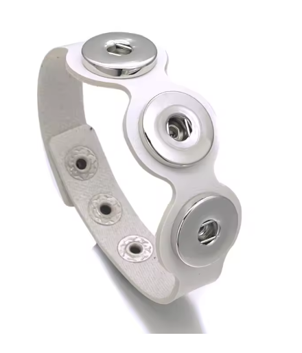 Triple Snap PU Leather Snap Charm 20mm with 3 Snap Adjustments
