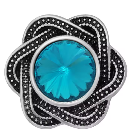 Large Birthstone Rhinestone Metal Snap Charm 20mm for Snap Jewelry (Assorted Colors)