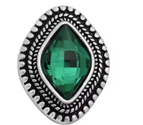 Metal Diamond Rhinestone 20mm Birthstone  Snap Charm in Snap Jewelry