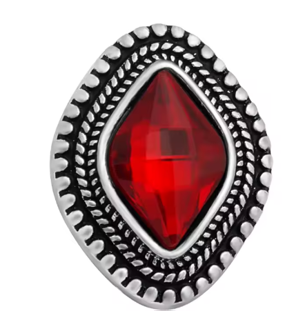 Metal Diamond Rhinestone 20mm Birthstone  Snap Charm in Snap Jewelry