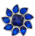 Rhinestone Metal Flower Birthstone 20mm Snap Charm for Snap Jewelry