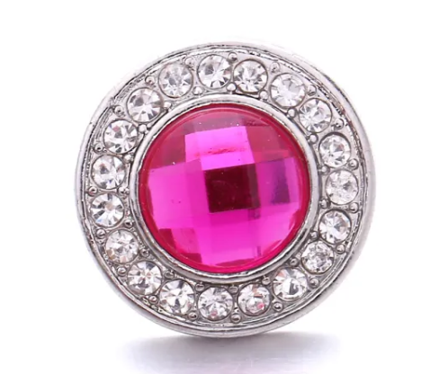 Rhinestone Birthstone Metal 20mm Snap Charm for Snap Charm Jewelry (Assorted Colors)