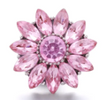 Pink Flower Rhinestone 20mm Snap Charm for Snap Charm Jewelry