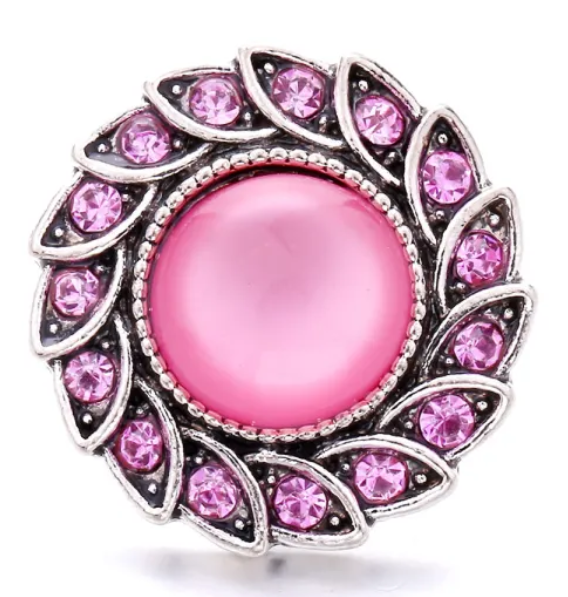 Rhinestone Swirl Edge Metal Snap 20mm for Snap Jewelry (Assorted Colors)