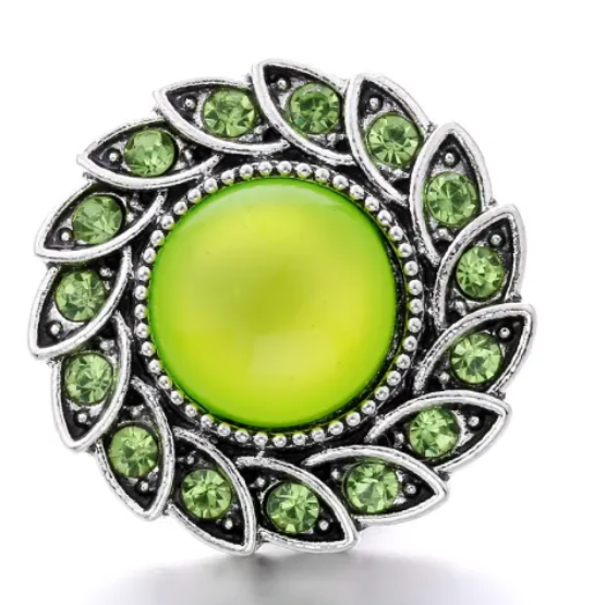 Rhinestone Swirl Edge Metal Snap 20mm for Snap Jewelry (Assorted Colors)