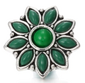 Green 9 Petal 20mm Snap Charm for Snap Charm Jewelry