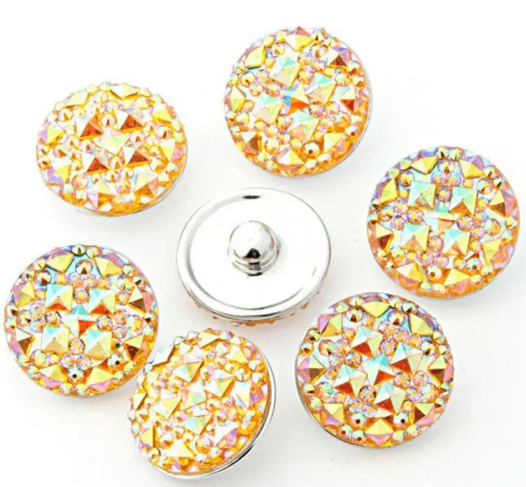 Acrylic Diamond Cut Snap Charm 18mm-20mm for Snap Charm Jewelry (Assorted Colors)