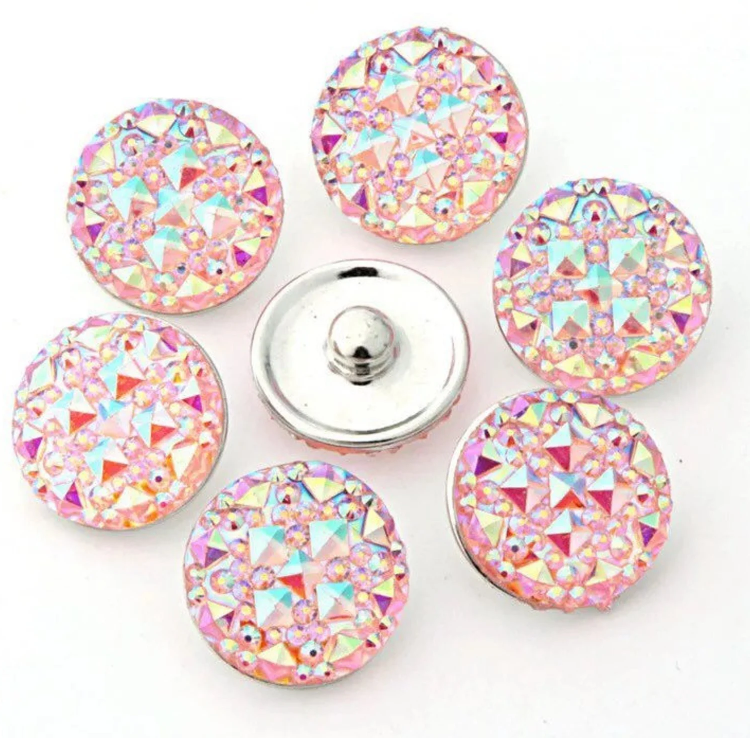 Acrylic Diamond Cut Snap Charm 18mm-20mm for Snap Charm Jewelry (Assorted Colors)