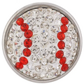 Rhinestone Baseball 18mm Snap for Snap Charm Jewelry