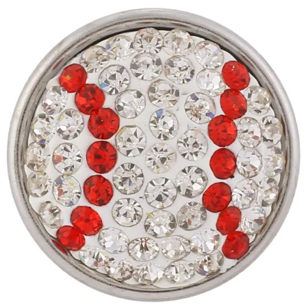 Rhinestone Baseball 18mm Snap for Snap Charm Jewelry