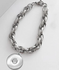 Stainless Steel Cable Link 20mm Dangle Single Snap Bracelet