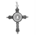 Antique Snap Charm Cross 20mm with Chain