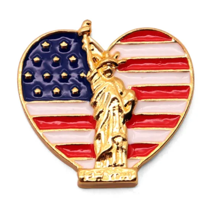 Statute of Liberty American Flag Metal 20mm for Snap Charm Jewelry