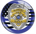 Support Your Local Police Officer 20mm Snap Charm for Snap Charm Jewelry