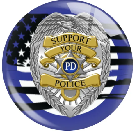 Support Your Local Police Officer 20mm Snap Charm for Snap Charm Jewelry