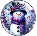 Christmas Holiday Purple "Snowman" 20mm Snap Charm for Snap Jewelry