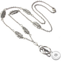 Leaf Lanyard Necklace Work Card Key Long Necklace 20MM Snap Charm Jewelry