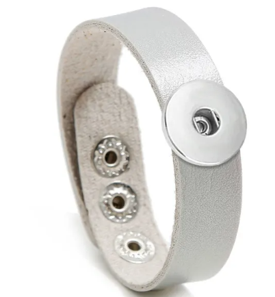Leather Adjustable Snap 20mm Snap Bracelet for 20mm Snap Charm Jewelry