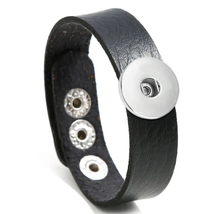 Leather Adjustable Snap 20mm Snap Bracelet for 20mm Snap Charm Jewelry