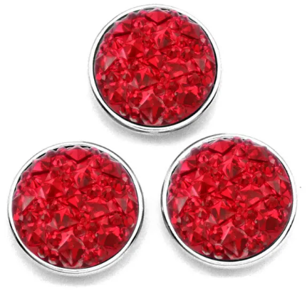 Red Acrylic Cracked Ice 18mm for Snap Charm Jewelry
