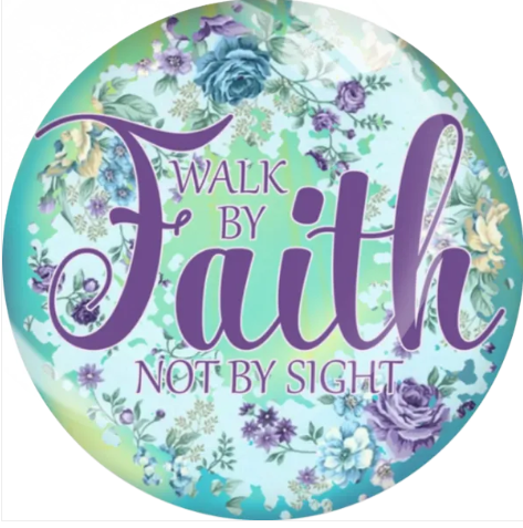 Religious "Walk by Faith not by Sight" Turquoise Floral Snap 20mm for Snap Charm Jewelry