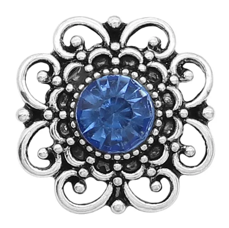 Large Rhinestone with Filigree Edge Birthstone Colors 20mm Snap Charm for Snap Charm Jewelry