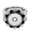 Star Rhinestone Mini Snap 12mm  Stretch Ring  for 12mm Snap Charms