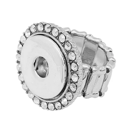 Rhinestone 20mm Stretch Snap Ring for Snap Jewelry