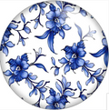 Floral Blue and White 20mm Snap Charm for Snap Charm Jewelry