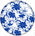 Floral Blue and White 20mm Snap Charm for Snap Charm Jewelry