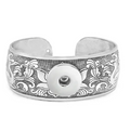 Antique Wide Cuff Filigree Single Snap 20mm for Snap Charm Jewelry