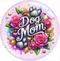 Pink Floral Dog Mom Snap Charm 20mm for Snap Charm Jewelry