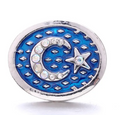 Oval Blue Rhinestone Moon and Star 20mm Snap Charm for Snap Charm Jewerly