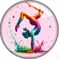 Pink Rainbow Gymnast 20mm Snap Charm for Snap Charm Jewelry