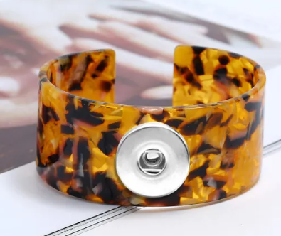 Acrylic Tiger Speckled 20mm Snap Charm Bracelet for Snap Jewelry
