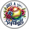 Just a Girl That Loves Softball Snap Charm 20mm for Snap Charm Jewelry