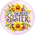 The Best Sister Pink Floral 20mm Snap Charm for Snap Charm Jewerly