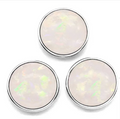 White Iridescent 20mm Snap Charm for Snap Charm Jewelry